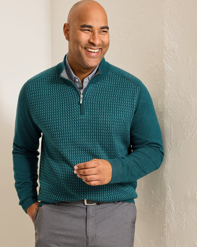 Tommy Bahama Essential - Big & Tall Coastal Shores Half-Zip Sweater