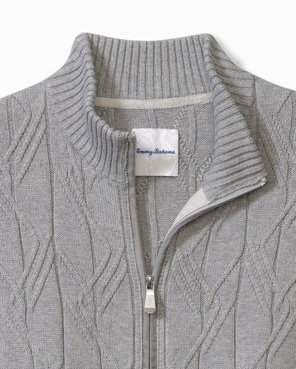 Tommy Bahama Discount - Big & Tall Capital Cable Full-Zip Cardigan