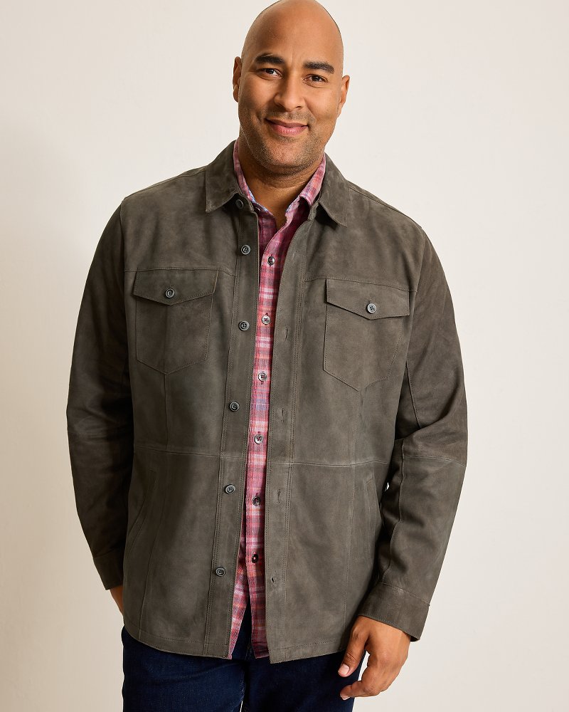 Tommy Bahama Premium - Big & Tall Boulder Ridge Suede Shirt Jacket
