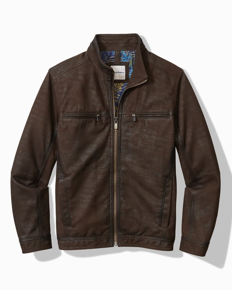 Tommy Bahama Exclusive - Big & Tall Highland Rocker Leather Jacket