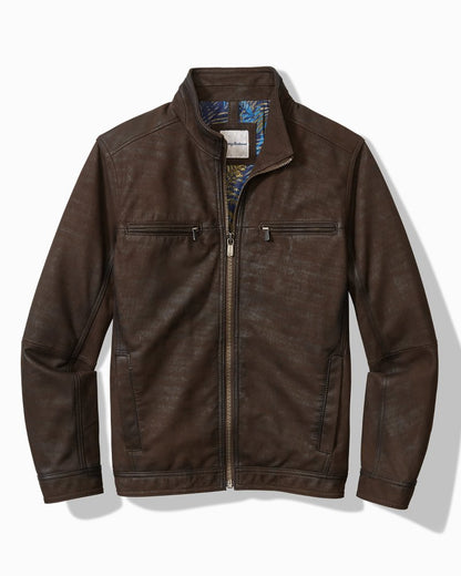 Tommy Bahama Exclusive - Big & Tall Highland Rocker Leather Jacket