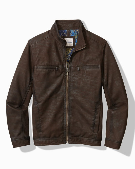 Tommy Bahama Exclusive - Big & Tall Highland Rocker Leather Jacket