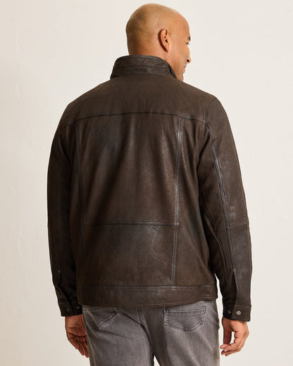 Tommy Bahama Exclusive - Big & Tall Highland Rocker Leather Jacket