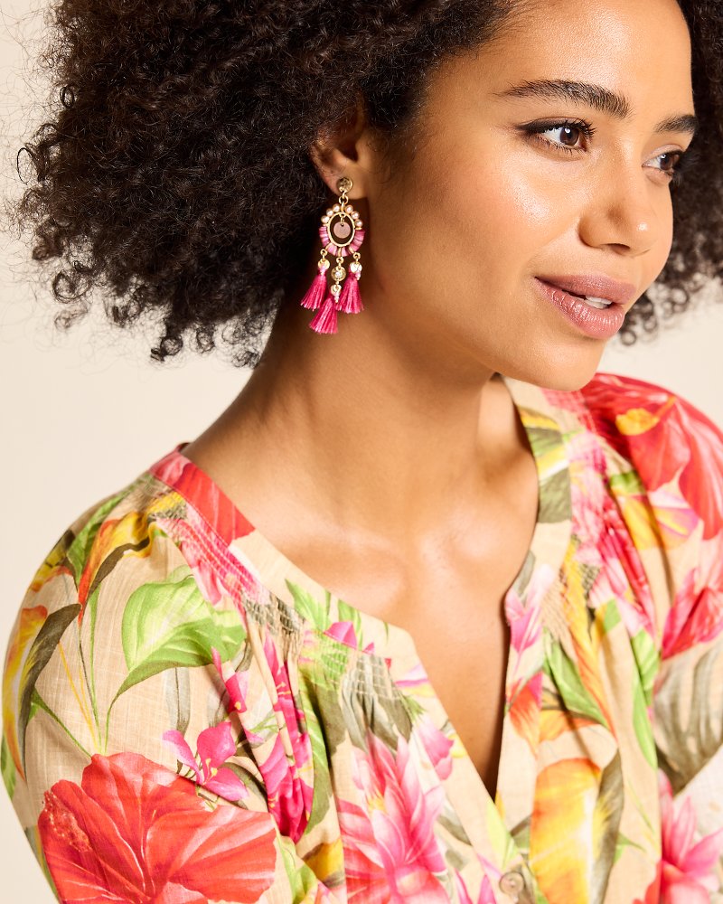 Tommy Bahama Sale - Tropical Blooms Tassel Shell Statement Earrings