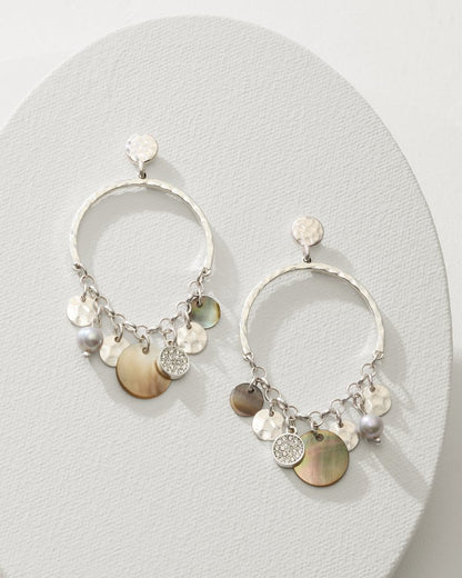 Tommy Bahama Recommended - Marco Island Shell and Mother of Pearl Drop Hoop Earrings