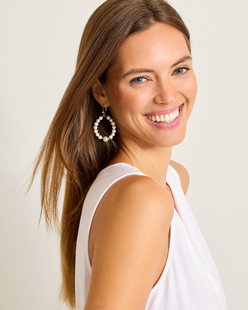 Tommy Bahama Customer Favorite - Madeira Pearl Statement Drop Hoop Earrings