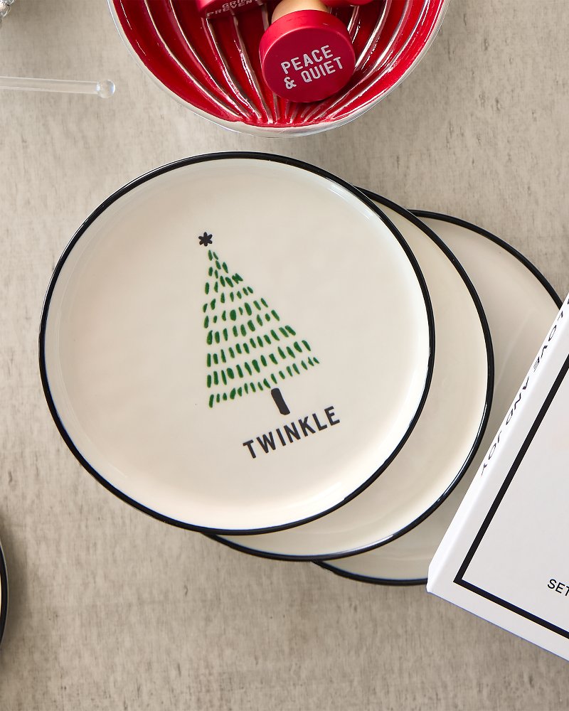Tommy Bahama Best Price - Holiday Tree Appetizer Plates—Set of 4