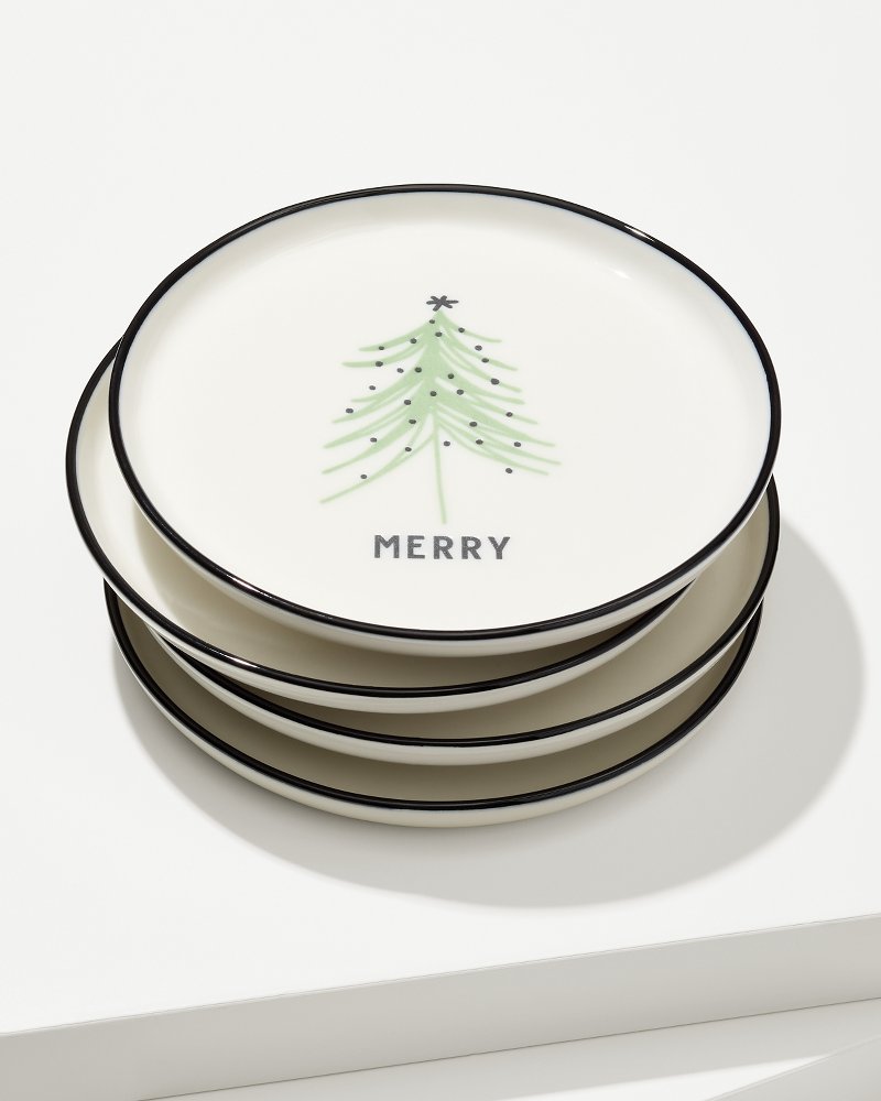 Tommy Bahama Best Price - Holiday Tree Appetizer Plates—Set of 4