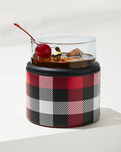 Tommy Bahama Essential - Asobu® On the Rocks Glass & Kuzie - Plaid