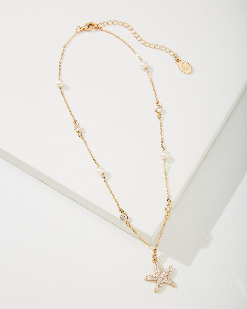 Tommy Bahama Deals - Island Essence Gold Starfish Pearl Necklace