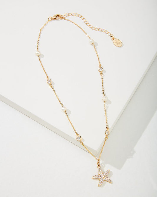 Tommy Bahama Deals - Island Essence Gold Starfish Pearl Necklace