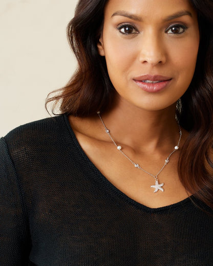 Tommy Bahama Trending - Island Essence Rose Gold Starfish Pearl Necklace