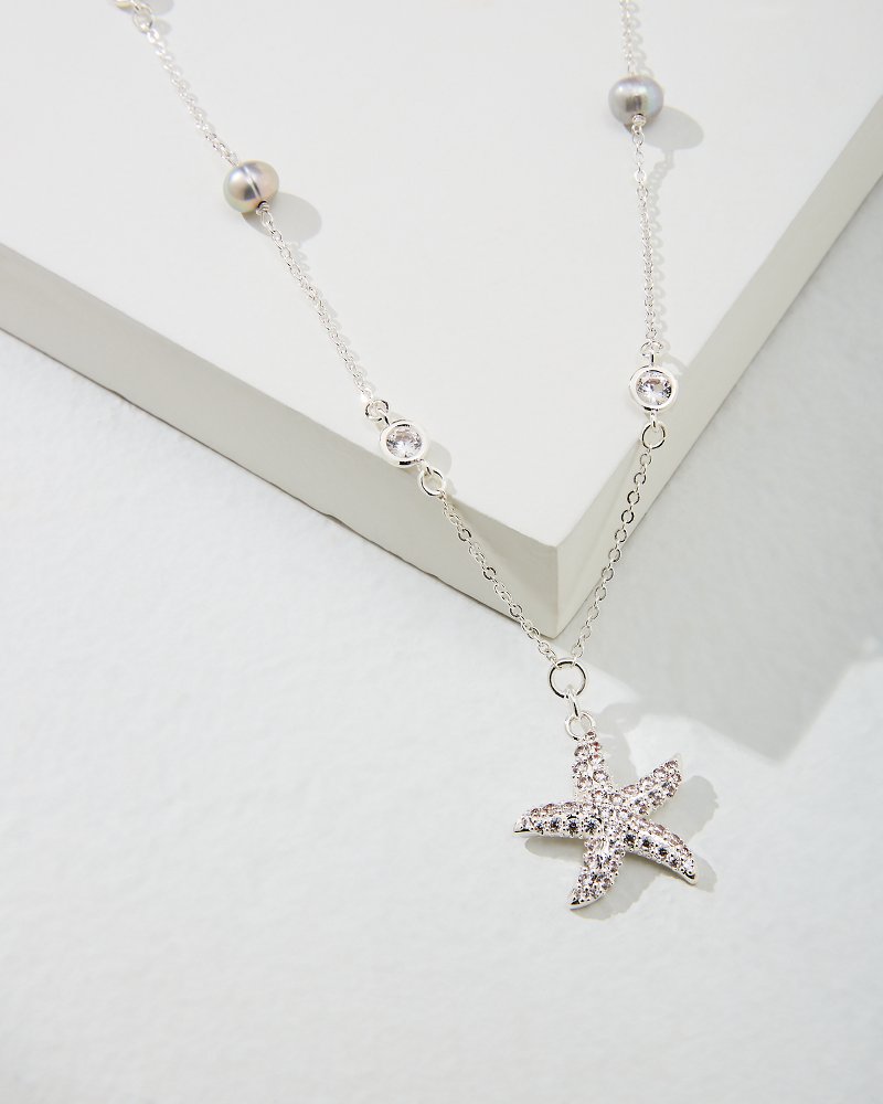 Tommy Bahama Essential - Island Essence Silver Starfish Pearl Necklace