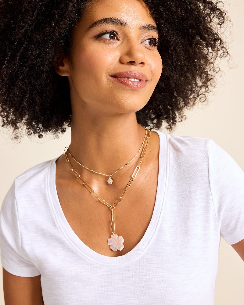Tommy Bahama Popular - Tropical Blooms Hibiscus Charm Layered Necklace