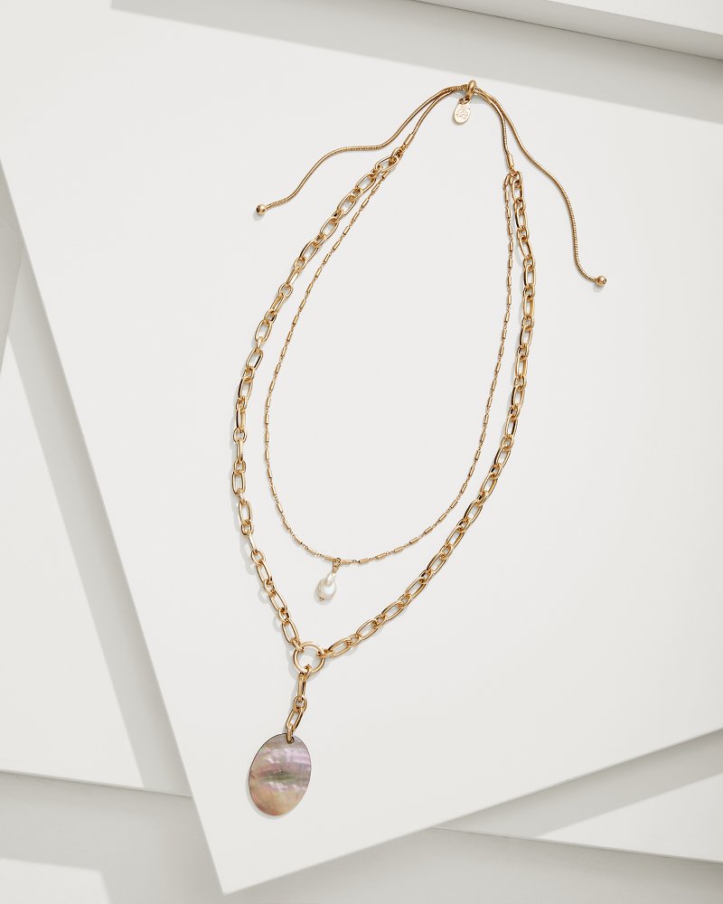Tommy Bahama Deals - Seaside Layered Shell and Pearl Pendant Necklace