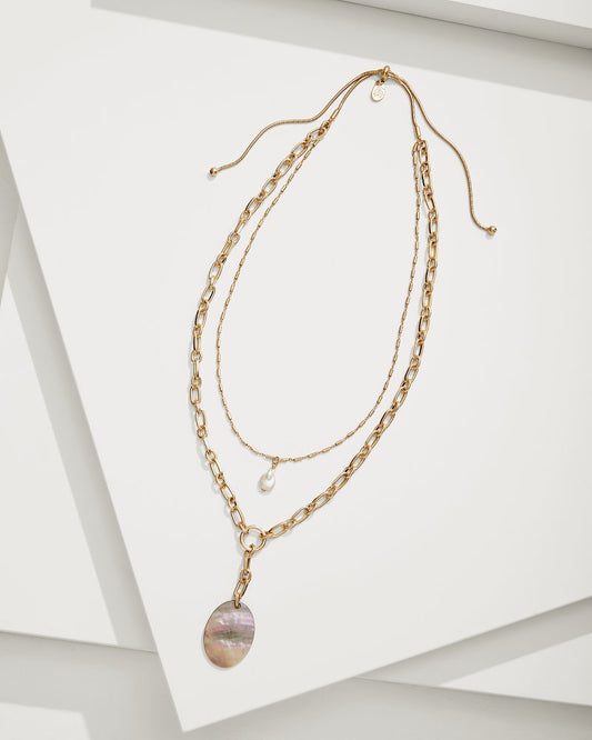 Tommy Bahama Deals - Seaside Layered Shell and Pearl Pendant Necklace