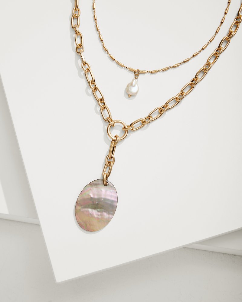 Tommy Bahama Deals - Seaside Layered Shell and Pearl Pendant Necklace