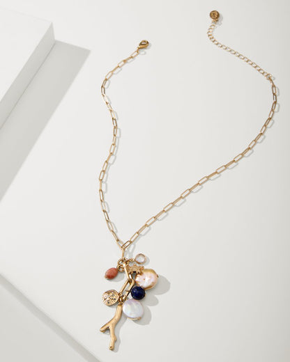 Tommy Bahama Premium - Indigo Bay Semiprecious Stone & Pearl Charm Necklace