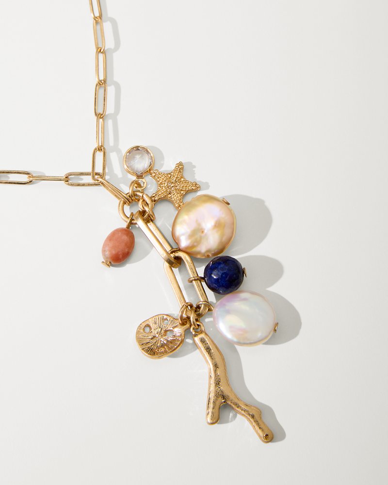 Tommy Bahama Premium - Indigo Bay Semiprecious Stone & Pearl Charm Necklace