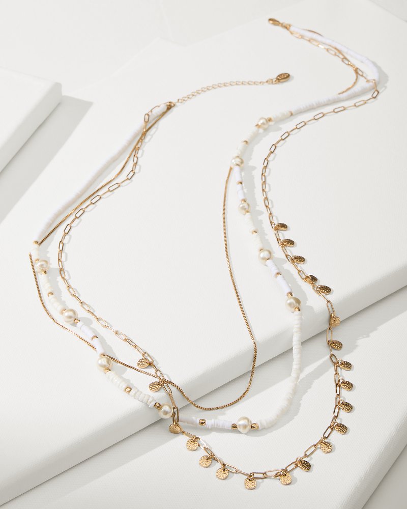 Tommy Bahama Great Value - Indigo Bay Heishi & Pearl Layered Long Necklace