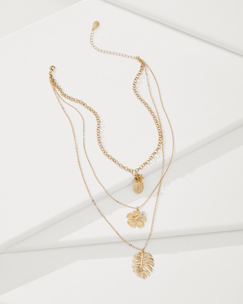 Tommy Bahama Signature - Tropical Blooms Multi-Row Layered Charm Necklace