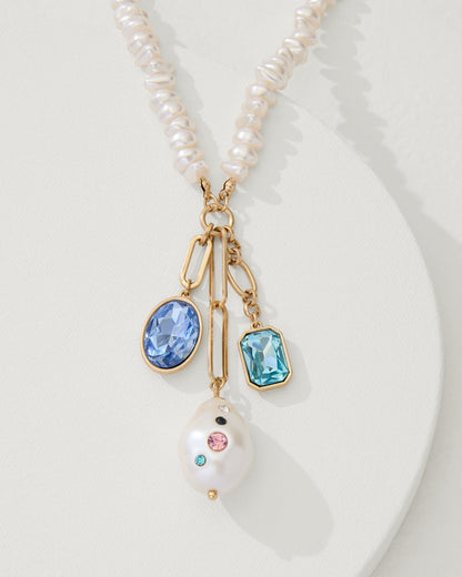 Tommy Bahama Popular - Tidal Treasure Pearl and Stone Charm Necklace