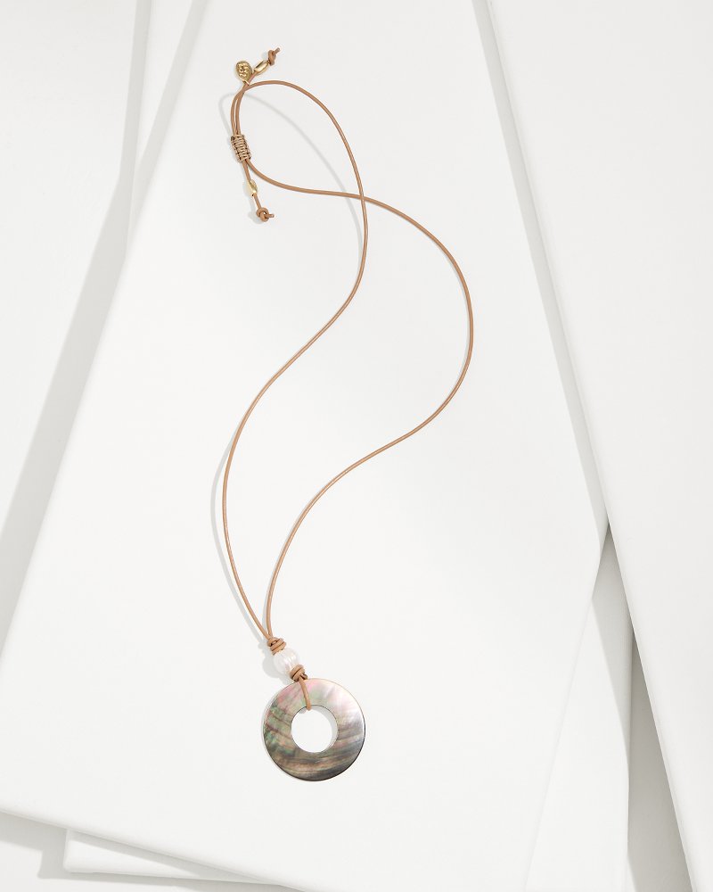 Tommy Bahama Premium - Indigo Shore Grey Shell Pendant Necklace