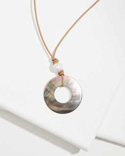 Tommy Bahama Premium - Indigo Shore Grey Shell Pendant Necklace