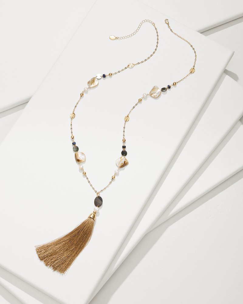 Tommy Bahama Trusted - Indigo Shore Mixed Materials Tassel Necklace