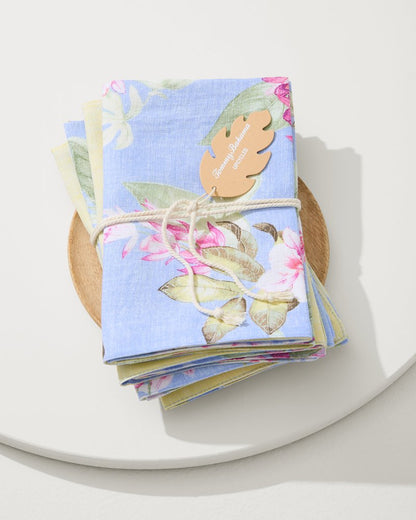 Tommy Bahama Classic - Ray Upcycled Reversible Linen Dinner Napkins - Set of 4