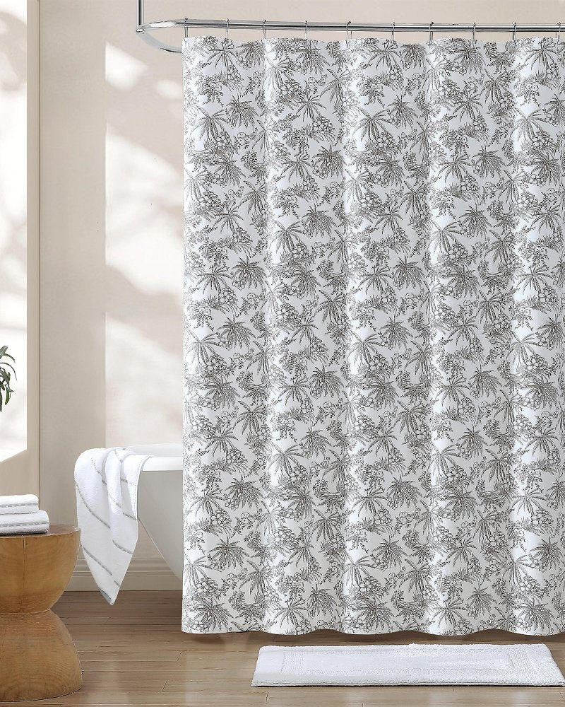 Tommy Bahama Deals - Pen and Ink Bahama Brown Palm Shower Curtain