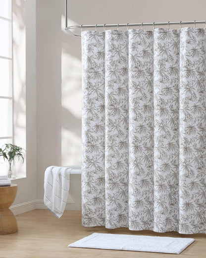 Tommy Bahama Deals - Pen and Ink Bahama Brown Palm Shower Curtain