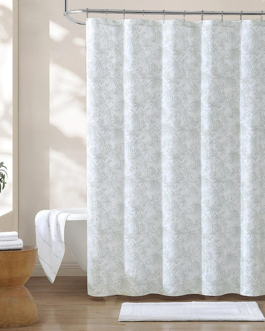 Tommy Bahama Classic - Pen and Ink Spring Green Palm Shower Curtain