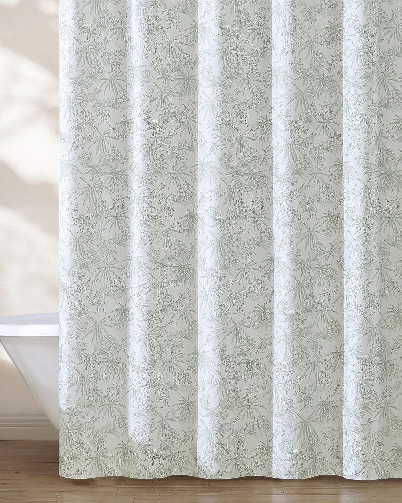 Tommy Bahama Classic - Pen and Ink Spring Green Palm Shower Curtain