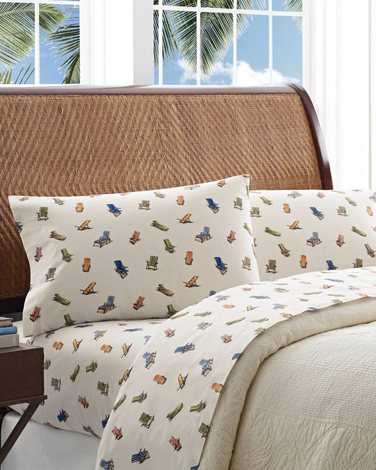 Tommy Bahama New - Beach Chairs Sheet Set, Queen