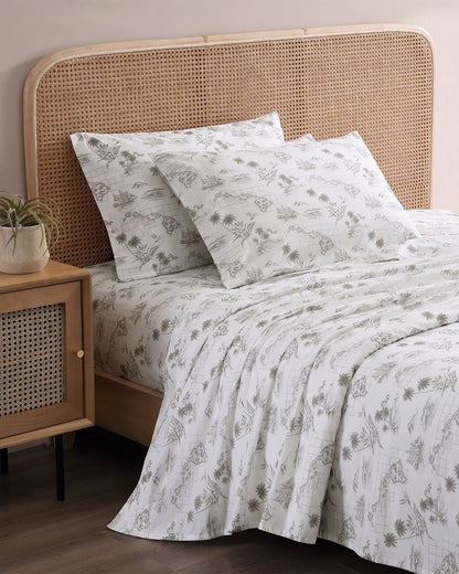 Tommy Bahama Smart Buy - Vintage Map 4-Piece Queen Sheet Set