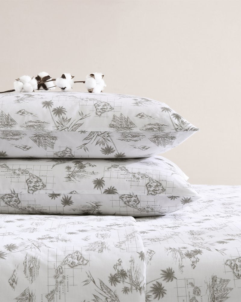 Tommy Bahama Smart Buy - Vintage Map 4-Piece Queen Sheet Set