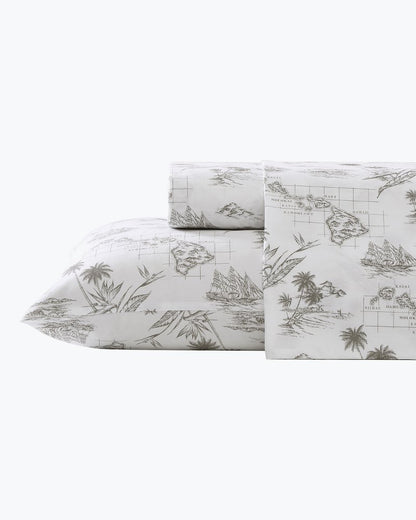 Tommy Bahama Exclusive - Vintage Map 4-Piece King Sheet Set