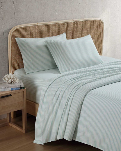 Tommy Bahama Premium - Cool Beach Stripe 4-Piece Queen Sheet Set