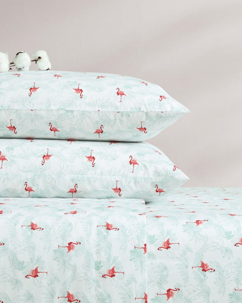 Tommy Bahama Special Offer - Flamingo Santa 4-Piece Queen Sheet Set
