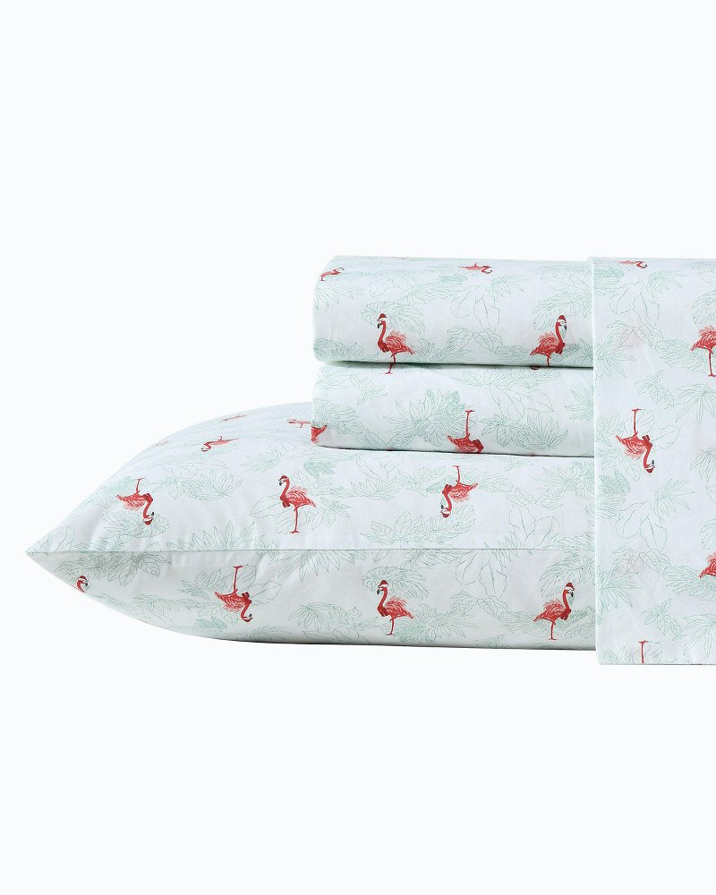 Tommy Bahama Special Offer - Flamingo Santa 4-Piece King Sheet Set