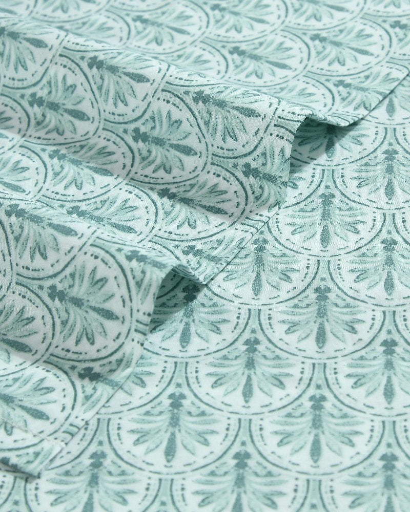 Tommy Bahama New - Coastal Batik Green 4-Piece King Sheet Set