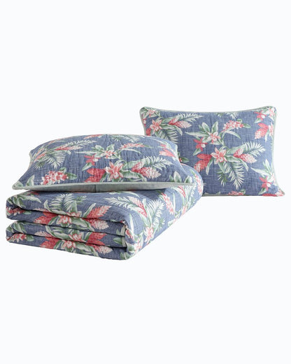 Tommy Bahama Featured - Floral Enchantment Reversible 3-Piece Full/Queen Quilt Set