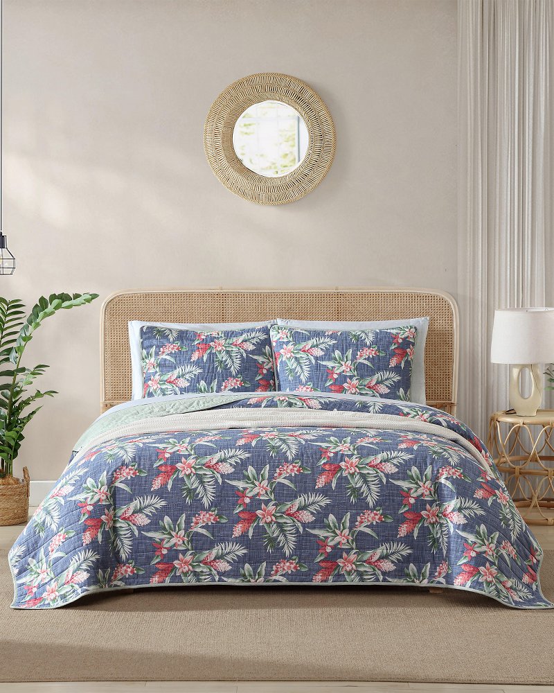 Tommy Bahama Smart Buy - Floral Enchantment Reversible 3-Piece King Quilt Set
