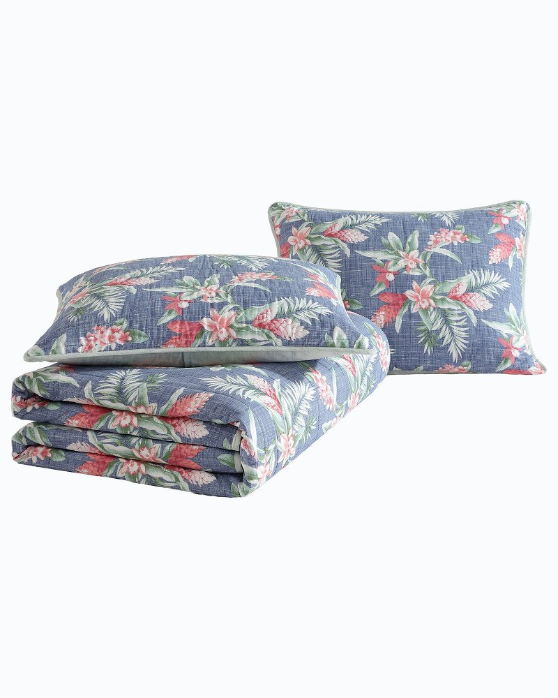 Tommy Bahama Smart Buy - Floral Enchantment Reversible 3-Piece King Quilt Set