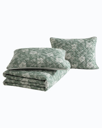 Tommy Bahama Hot Sale - Hibiscus Jungle Reversible 3-Piece King Quilt Set