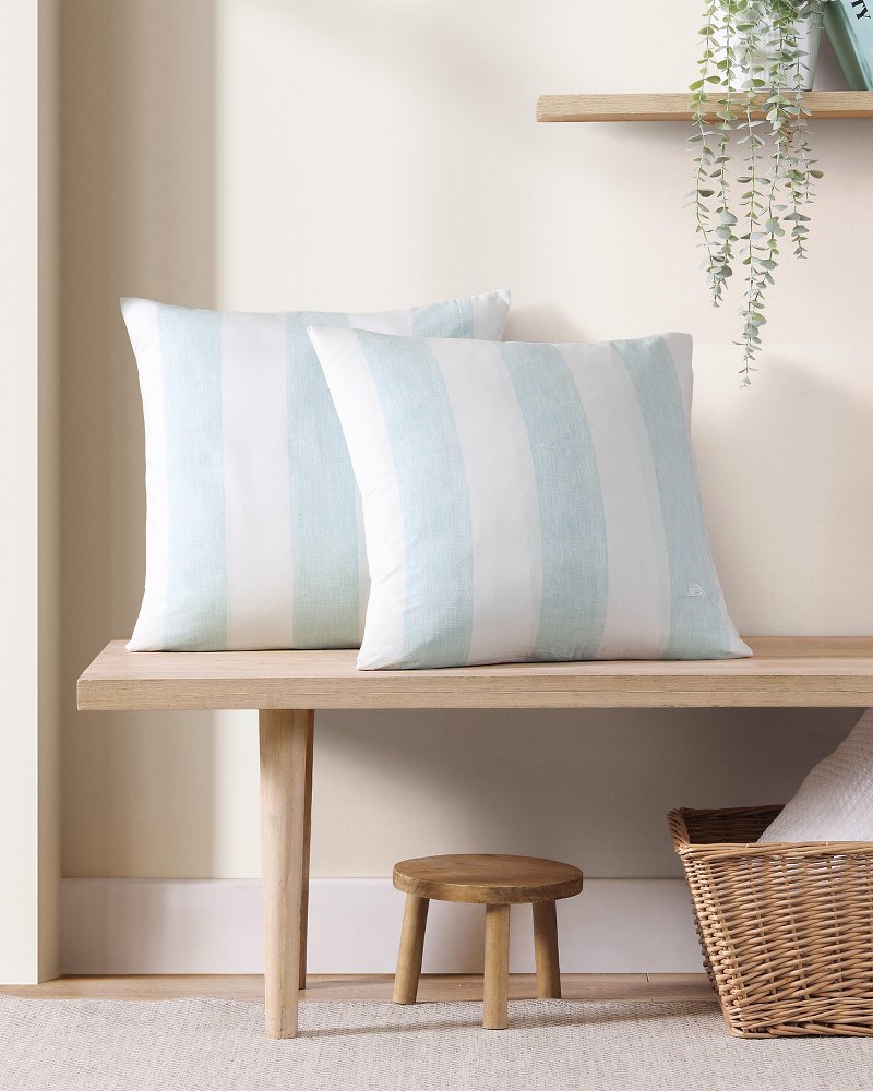 Tommy Bahama Classic - Awning Stripe Blue Decorative Pillow
