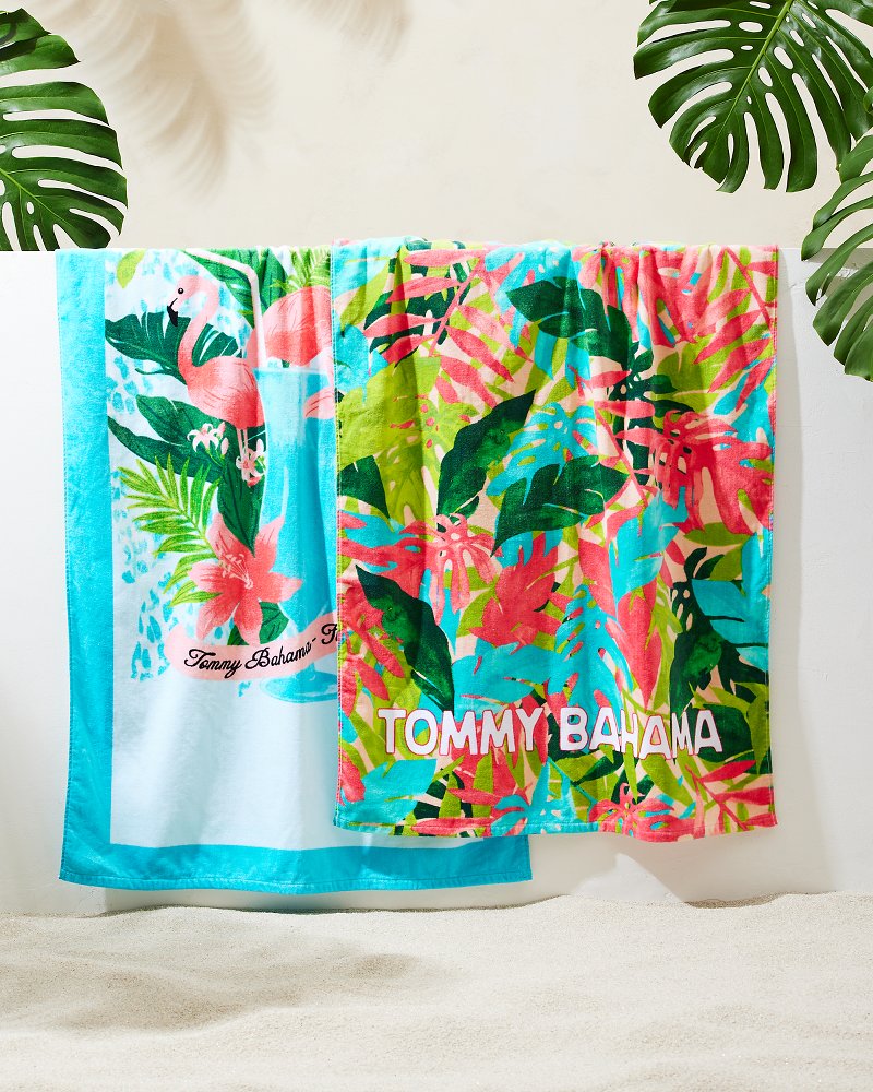 Tommy Bahama Discount - Flocktail Club & Fiesta Jungle Beach Towels - Set of 2