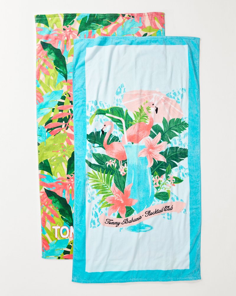 Tommy Bahama Discount - Flocktail Club & Fiesta Jungle Beach Towels - Set of 2