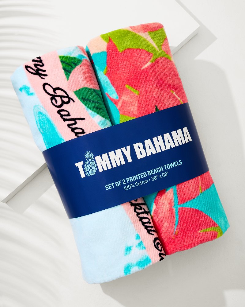 Tommy Bahama Discount - Flocktail Club & Fiesta Jungle Beach Towels - Set of 2